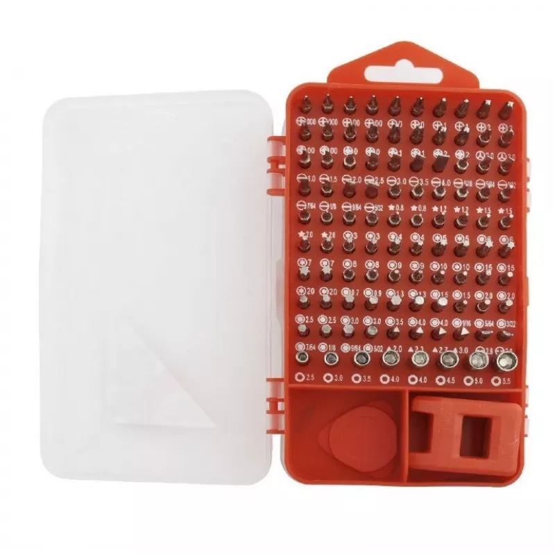 Manual screwdriver set GEMBIRD TK-SD-07 — 90-piece combination screwdrivers and bits, magnetic tips, red carrying case