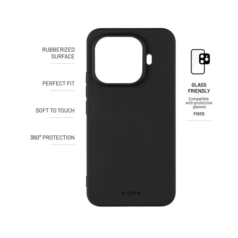 Phone back cover FIXED for Xiaomi 15T Pro — rubberized black protective case