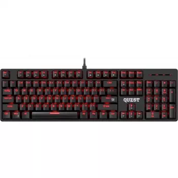 Mechanical keyboard DEFENDER QUEST GK-596 — RGB backlight, Anti-Ghosting, wired, compact layout