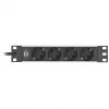 Brennenstuhl 1390007004 Extension Cable 2 m 4 AC-Outputs Indoor Black - Silver (1390007004)