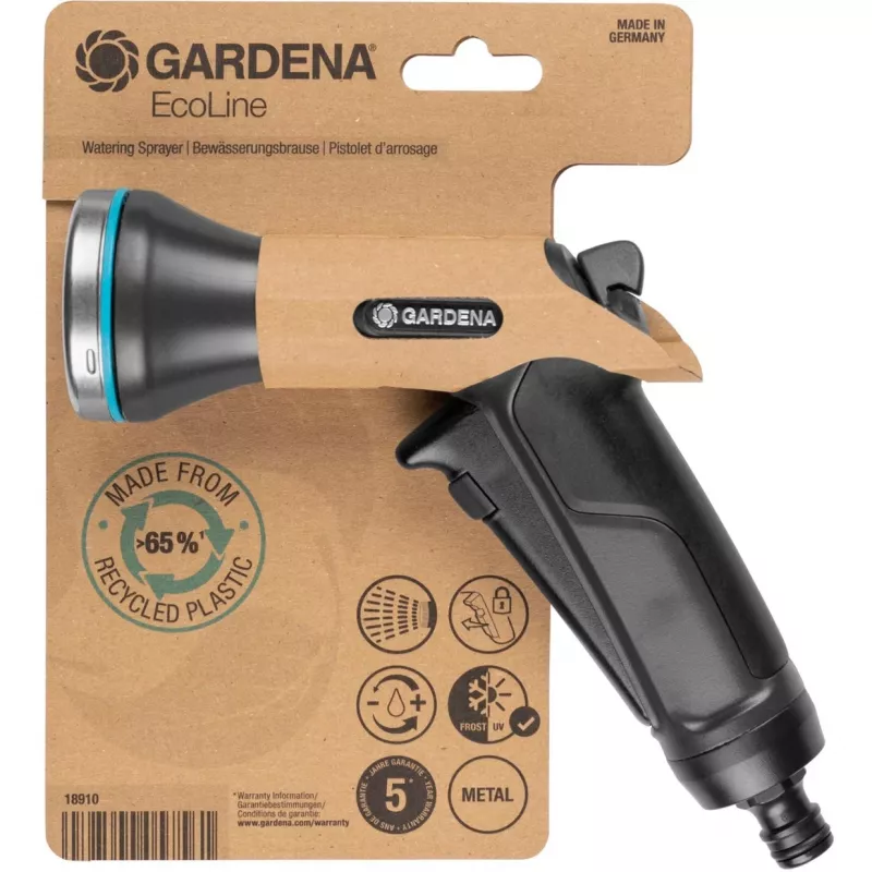 Garden water spray gun nozzle Gardena 18910-20 Plastic Black