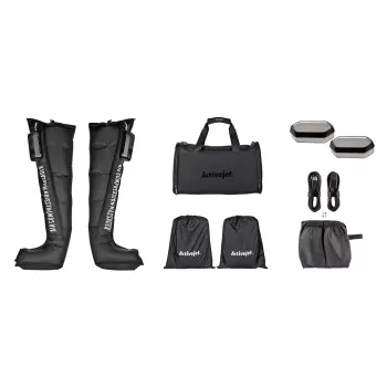 Lymphatic compression leg massager ActiveJet ACM-PLUS-A1 M, battery 25 W, black, 380×950×60 mm