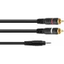 Audio adapter cable Omnitronic 3.5mm jack to 2×RCA, 1 m