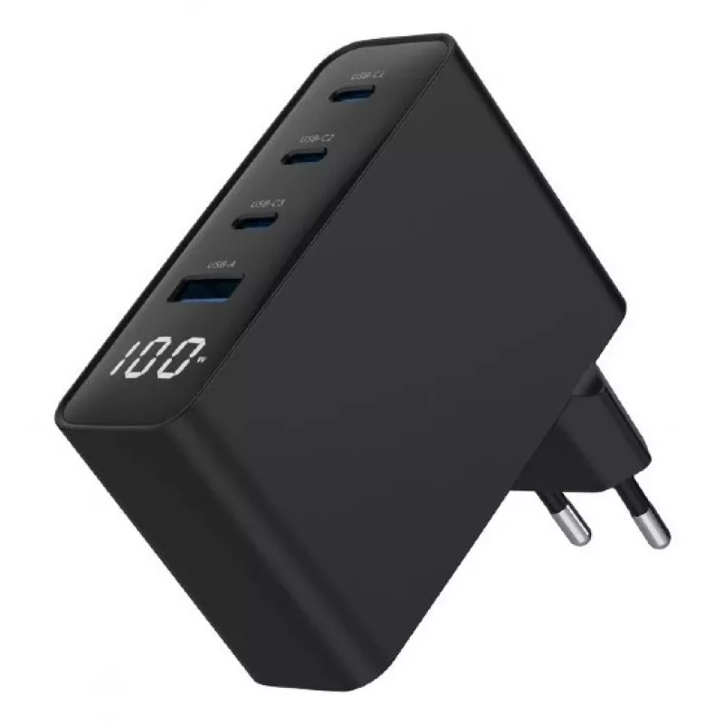 Gembird TA-UC-PDQC100LCD-01-BK mobile device charger Laptop, Smartphone Black AC Fast charging Indoor