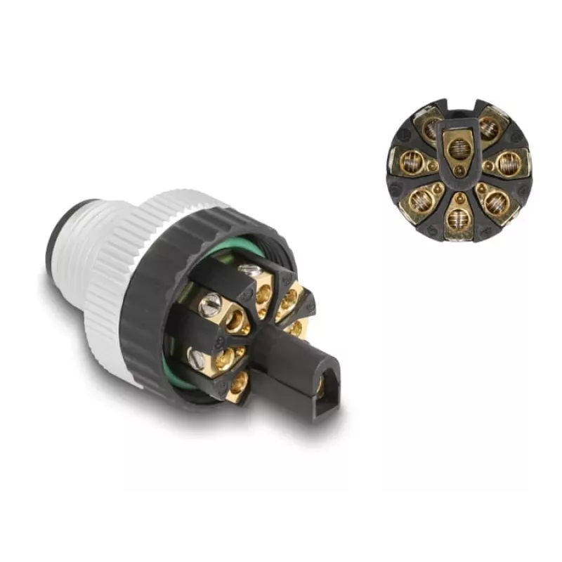 DeLOCK M12 Connector A-coded 8 pin male screw connection