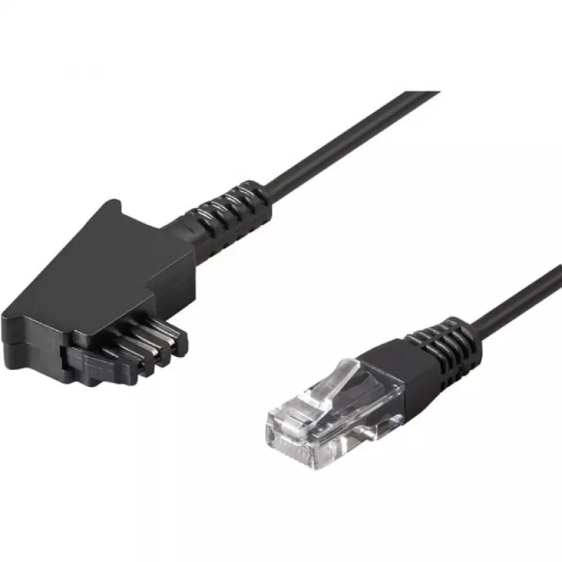 Wentronic Goobay - Telephone Cable - TAE-F (M) - RJ-45 (M) - 15m - Black (51236)