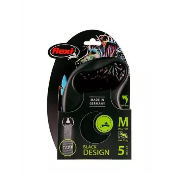 Retractable dog lead Flexi flexi Black Design M — 5 m length, tape style, max load 25 kg, ergonomic handle