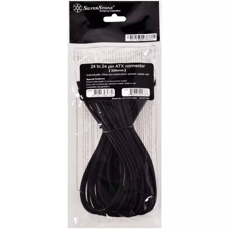 Cable ATX 24-pin Silverstone SST-PP07-MBB 0.3m