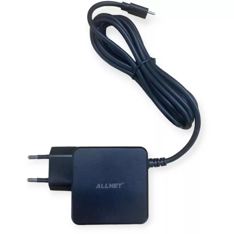 Power supply ALLNET PSU-GaNPD-USB-F1C-45W 45W USB-C PD charger with 2 m cable and EU plug