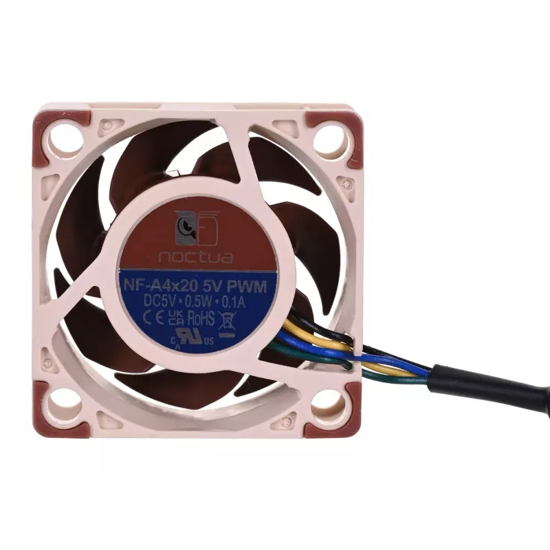 Noctua fan NF-A4X20 5V PWM — 40×20 mm, 5 V, 4-pin PWM, 1100–5000 RPM, 9.4 m³/h