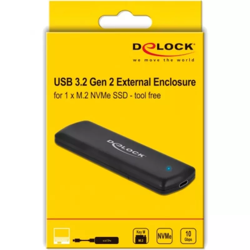 SSD enclosure DeLOCK 42615 Black M.2