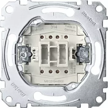 Pushbutton switch Merten MEG3154-0000, 1P, metallic, 250 V AC, 10 A