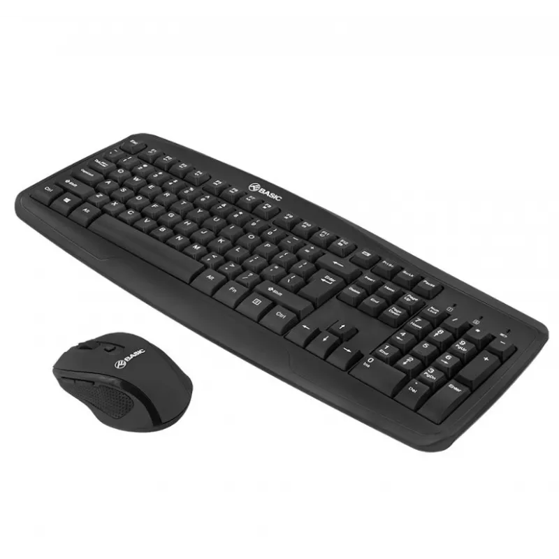 Wireless keyboard and mouse kit Tellur Basic Black — 2.4 GHz, USB receiver, compact layout