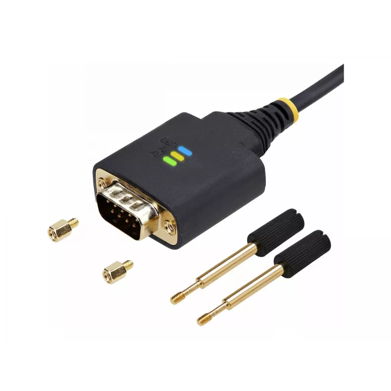 StarTech.com 13ft (4m) 2-Port USB to Serial Adapter Cable, Interchangeable DB9 Screws/Nuts, COM Retention, USB-A to DB9 RS232, FTDI, Level-4 ESD Protection, Windows/macOS/ChromeOS/Linux - Rugged TPE Construction