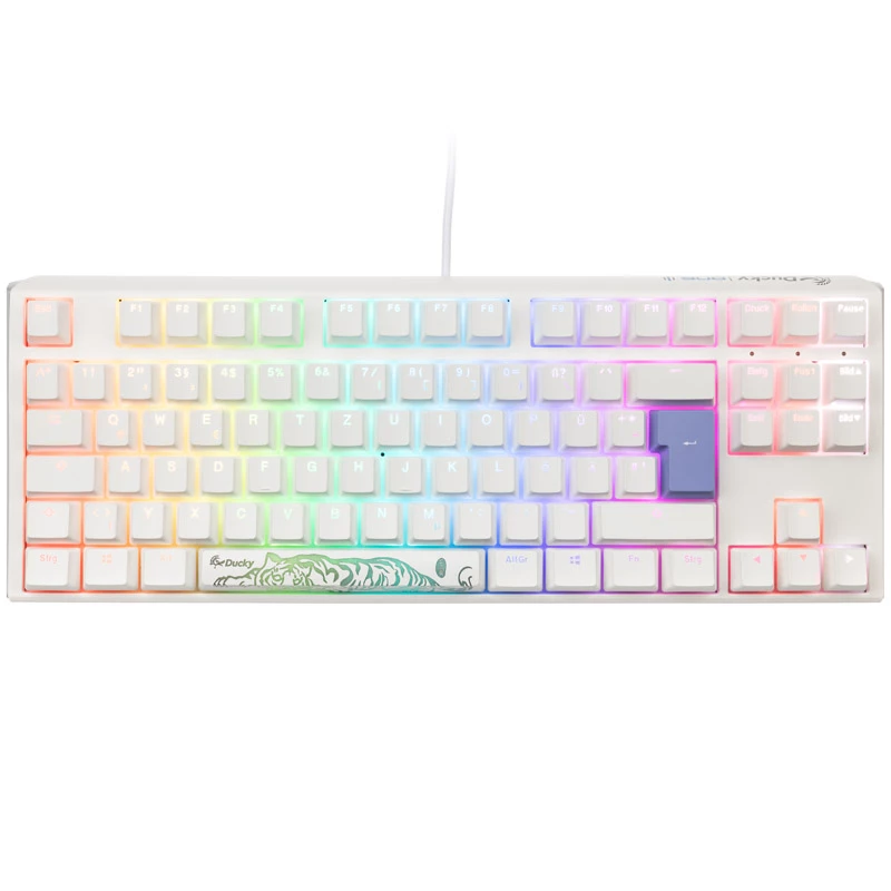 Ducky One 3 Classic Pure White TKL Gaming RGB LED - MX-Brown Keyboard USB German White (DKON2187ST-BDEPDPWWWSC1)