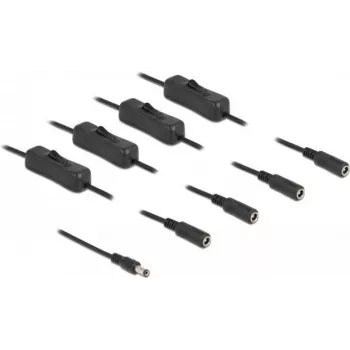 DC Cable DeLOCK 86796 5.5 x 2.1 mm male to 4 x female with switch 1 m