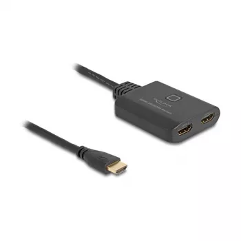 DeLOCK HDMI Switch 2 x HDMI in to 1 x HDMI out 8K 60 Hz integrated cable 50 cm
