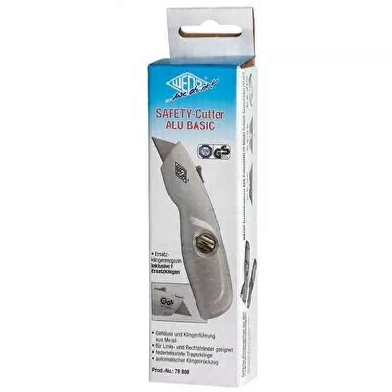 Utility knife WEDO 78 808 fixed blade, aluminum body, blade width 44 mm