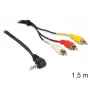 Video cable adapter DeLOCK 84504 1.5m 3.5mm 3 x RCA Black