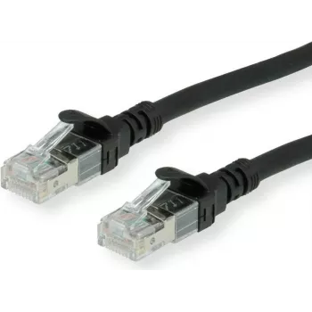 ROLINE - Patch-Cable - RJ-45 (M) to RJ-45 (M) - 30 cm - SFTP, PiMF - CAT 6 - Halogen-Free, Moulded, Stranded - Black (21.15.2956)