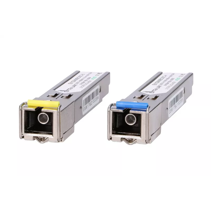 SFP WDM fiber transceiver pair Extralink 1.25G 1310/1550nm single‑mode 3km SC DOM
