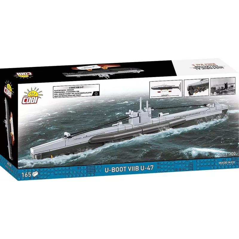 Scale model submarine Cobi U-47 T.VIIB 1:300 kit, brand Cobi, model 4858