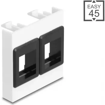 Mounting frame DELOCK Easy 45 2x Keystone holders 45x45 mm white/black