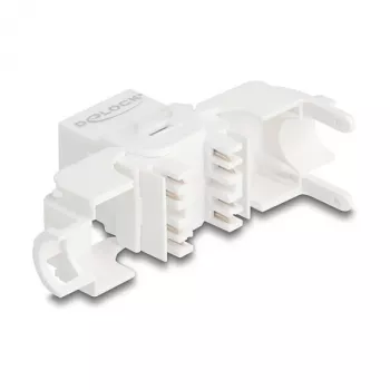 Keystone module DELOCK 90722 flat RJ-45 white, 16×36×20.8 mm