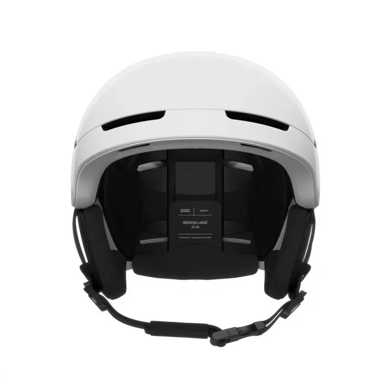 Open-face helmet POC Obex MIPS — in-mold hard shell, M/L (55–58 cm), ABS shell, EPS foam, matt white, 500 g