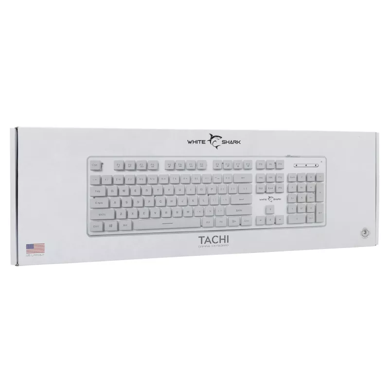 Mechanical gaming keyboard White Shark TACHI-W-US — compact TACHI White layout