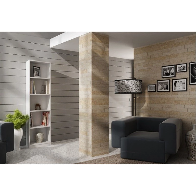 Office bookcase Topeshop R40 BIEL 5 shelves White