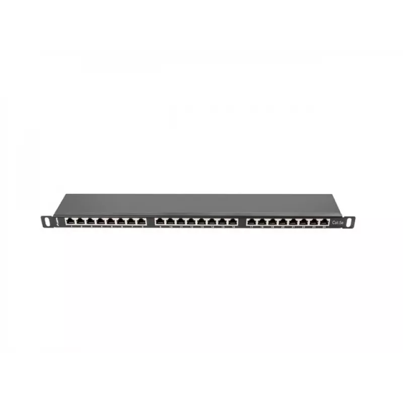 Lanberg PPS5-0024-B 24-Port CAT5e Shielded Patch Panel 0.5U 19 inch Rack Mount Black
