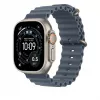 49mm Anchor Blue Ocean Band Extension - Natural Titanium Finish
