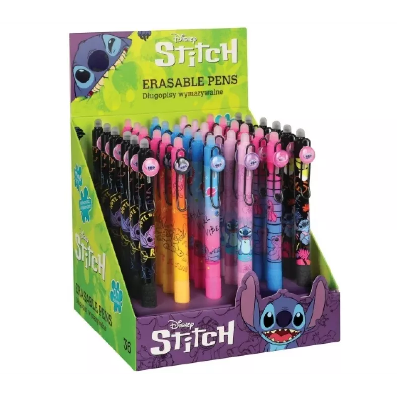 Retractable rubberised erasable pen CoolPack Disney Stitch Black