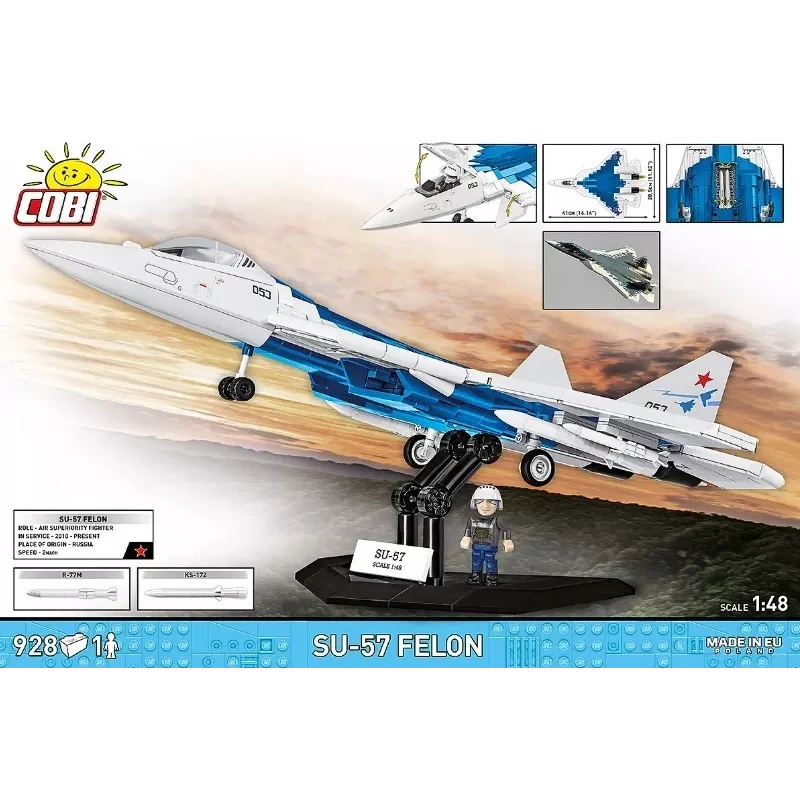 Construction Set Cobi SU-57 Felon, 928 pieces – Cobi model COBl-5909