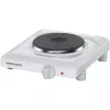 Rommelsbacher THL 1097 Single Cast Iron Tabletop Hot Plate – 1000 W, White Enamelled Steel, Stepless Temperature Control