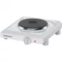 Rommelsbacher THL 1097 Single Cast Iron Tabletop Hot Plate – 1000 W, White Enamelled Steel, Stepless Temperature Control