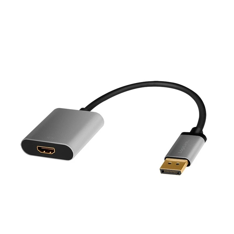 LogiLink CDA0108 video cable adapter 0.15 m DisplayPort HDMI Black Grey