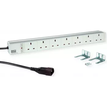 Power distribution module Bachmann 19z ALU 7xUK BM0012501 — aluminium housing, 7 UK sockets