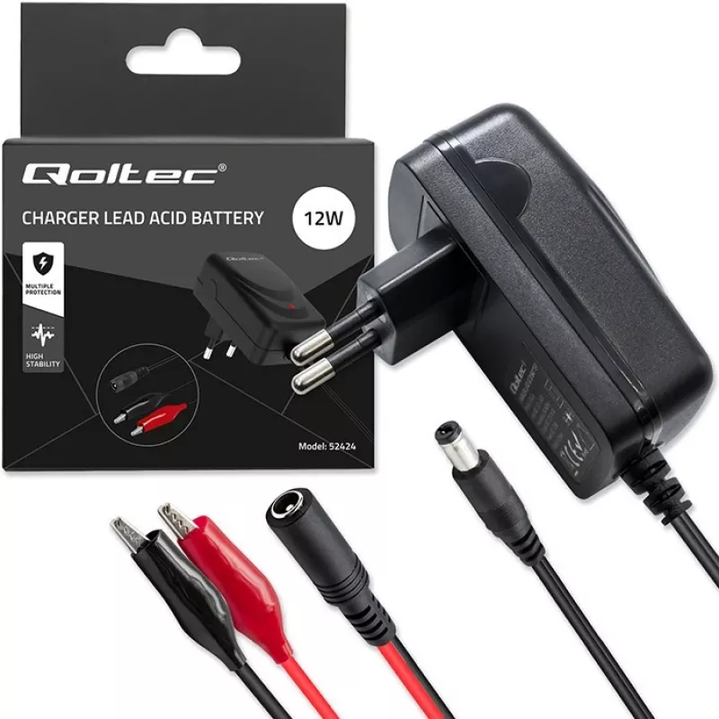 Battery charger QOLTEC Charger for AGM GEL STD 12V 1.5A