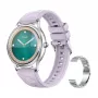 Smartwatch Colmi L28 Silver-Purple with Purple Leather Strap