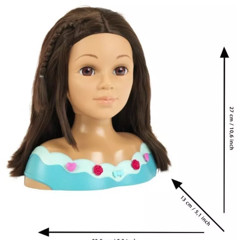 KLEIN Styling Head Klein Mia 5201 with realistic hair and accessories for hairstyling practice