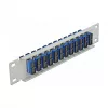 Fiber Optic Patch Panel DeLOCK 10 inch 12 Port SC Duplex Blue 1U Grey