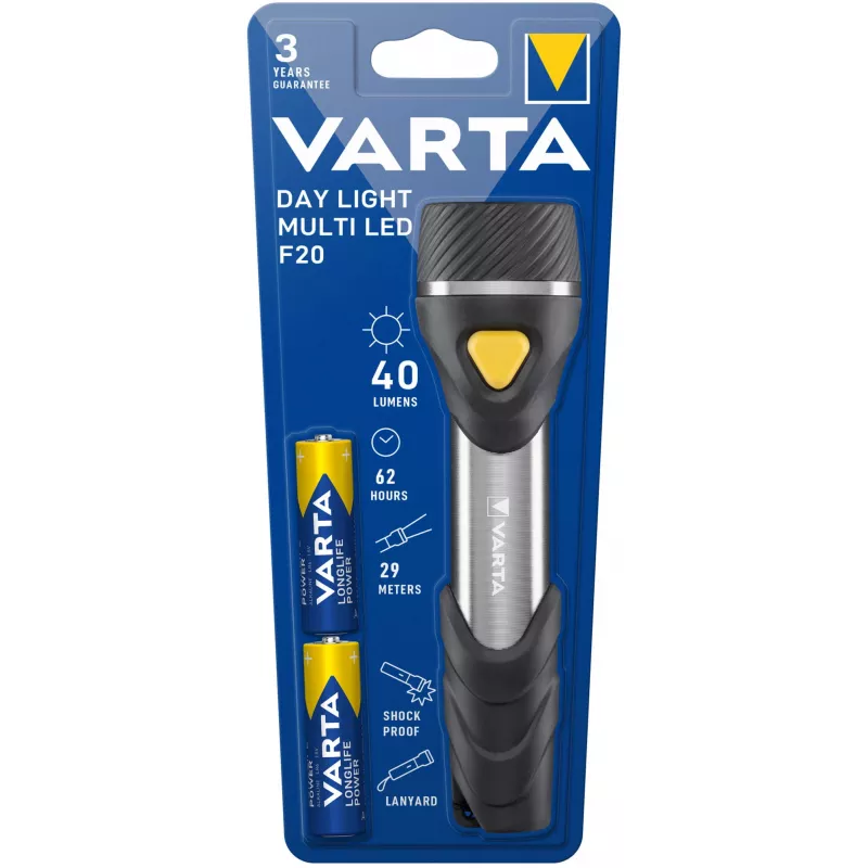 Hand flashlight Varta Day Light Multi LED F20 Black Silver Yellow