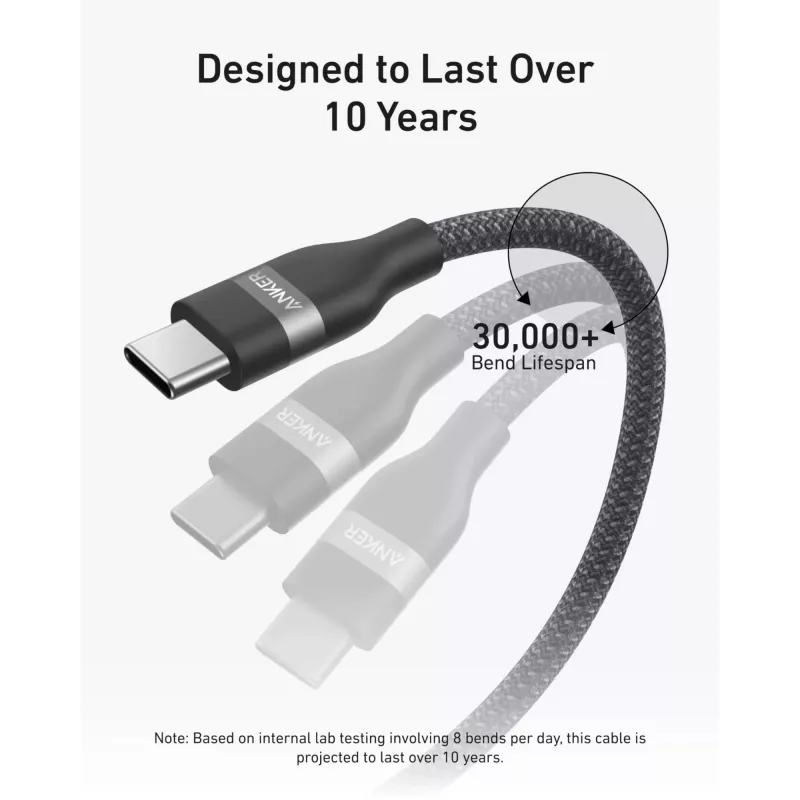 USB-C to USB-C Cable Anker A82E2 — 0.9 m, USB C to USB C, Black