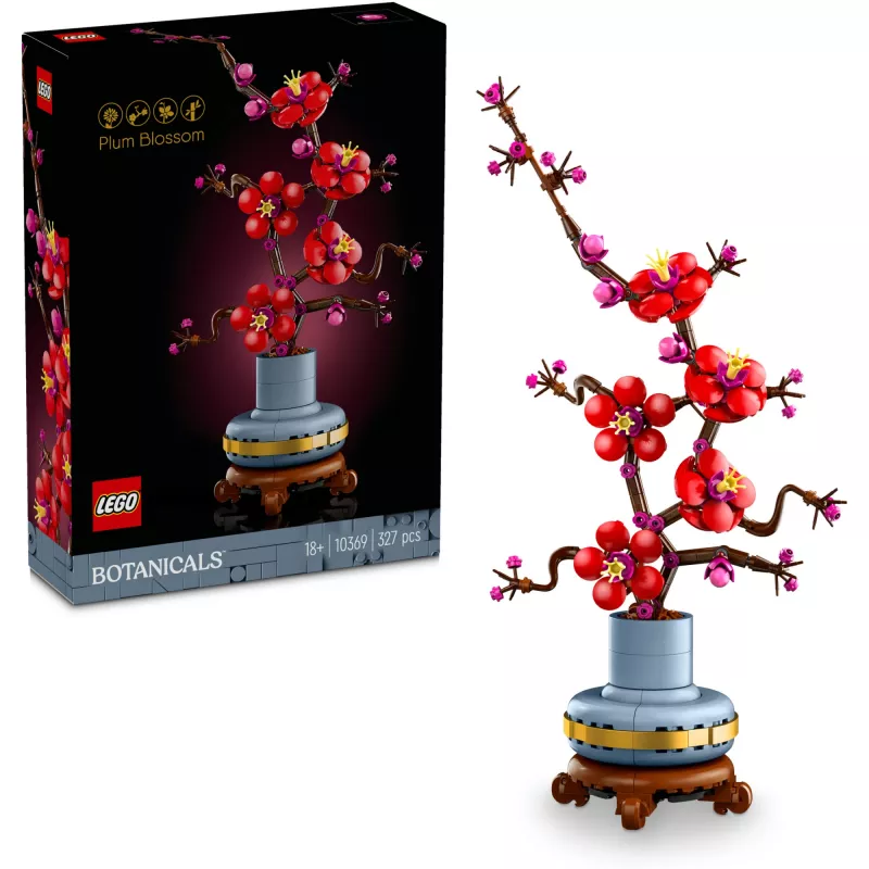LEGO Icons Plum Blossom Flower Decor Display Set 10369, Multi