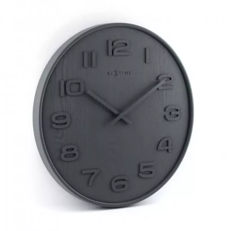 NeXtime 3096GS - Wall - quartz clock - Circle - Grey - Wood - adults