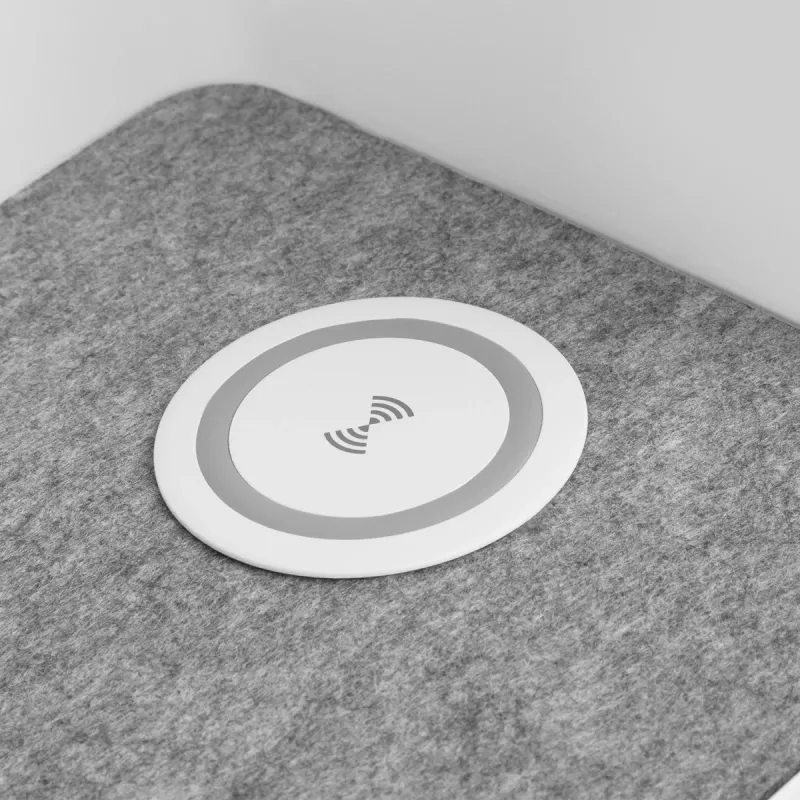 Desk organizer with drawer and wireless charger Ergo Office, white, max. 10kg, ER-441
