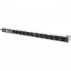 Digitus Socket strip 12-way safety sockets aluminum profile surge protection 2m cable