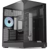 Tower case APNX V2 with three tempered glass panels, black
